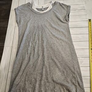 Fabletics Top‎ Shirt Womens Medium Gray & White Activewear